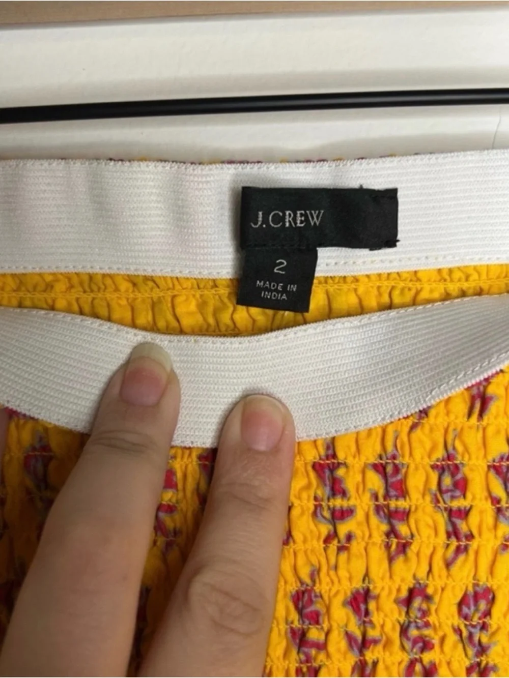 J.Crew Sunny Block Print Midi Skirt NWT Size 2 Boho Summer Yellow Cotton - Picture 4 of 8